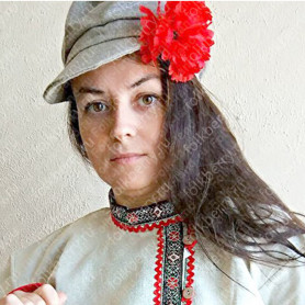 Картуз, небеленый лен, серый- фото 1